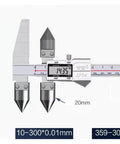 Plug And Play Digital Caliper Delivers Sweet Results For Dead On Edge To Center Measurements On Cone Holes And Centerlines Without Any Headache Or Complicated Tools, showing digital measurement display and pointed tips for precision.