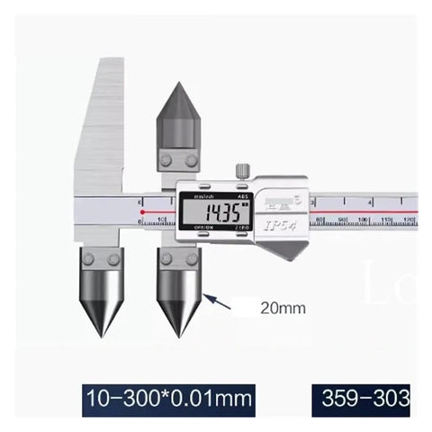 Digital Caliper With Edge To Center Distance Measurement Designed For Precision Machining And Automotive Repair showing measurement at 14.35mm.