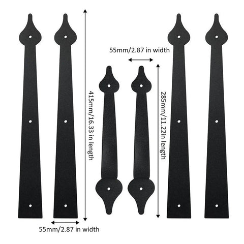 Bulletproof Garage Door Hardware Kit With Decorative Handle And Toughened Steel Hinges delivering smooth damping, black steel hinges set.