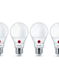 4-pack Frosted Dusk-To-Dawn A19 LED Bulb 800 Lumen Non Dimmable 2700K Soft White 8.8W Equivalent To 60W E26 Base