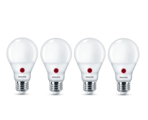 4-pack Frosted Dusk-To-Dawn A19 LED Bulb 800 Lumen Non Dimmable 2700K Soft White 8.8W Equivalent To 60W E26 Base