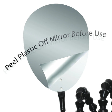 Hands Free Self Examining Catheter Mirror With 6 By 4 Inch Acrylic Mirror And 33 Inch Flexible Loc-Line Hose For Intermittent Catheterization, Adjustable Reach Medical Aid For Easy Daily Self Care; peel-off film