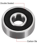 Double Sealed Deep Groove Ball Bearing 606-2RS 6x17x6 mm High Carbon Steel Z1 Bearings ABEC 1 P0 front view