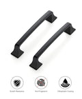 Solid 5 Inch Square Arch Cabinet Pulls Matte Black 30 Pack Center To Center 5 Inches with scratch resistance icons