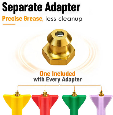 Slick Garage Essential Swingarm Linkage Bearing Grease Tool Kit with gold adapter size for precise grease application.