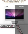 Before and after using 2 Pack Under Desk Cable Management Trays Large Sturdy Metal Cord Organizer For Office And Home