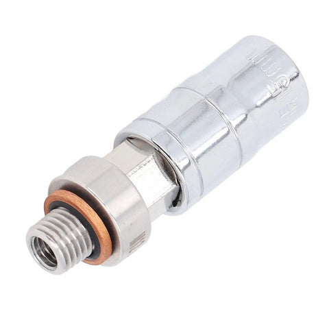 Top Tier M12x1.5 Piggyback Oil Drain Plug Repair Kit Featuring Stainless Steel Construction And Self Tapping Threads To Fix Ripped Oil Pan Holes Quick Easy Fix For Your Ride, threaded plug close-up