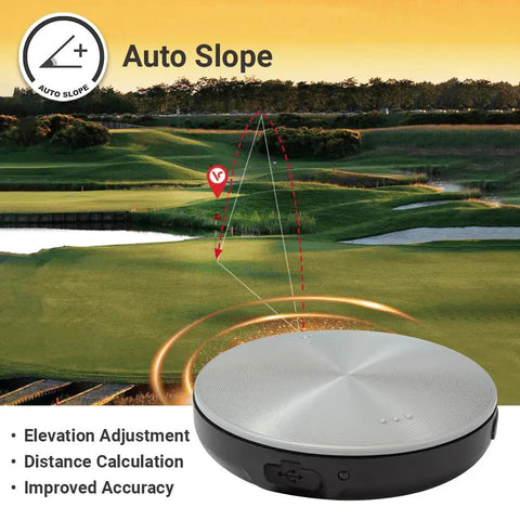 GPS Golf Range Finder With Voice Yardage Output Auto Slope And Active Green Info On 40K Courses Eight Hour Battery Life