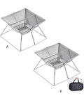Ultra Lightweight Portable Folding Camping Grill with Handy BBQ Tool Set for outdoor cooking and black carrying bag
