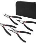 4 Pack 7 Inch Snap Ring Pliers Set With Storage Pouch Heavy Duty Internal And External Circlip Pliers Kit With Straight And Bent Jaw
