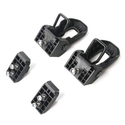 Locking Hood Catch Kit For Jeep Wrangler JK 2007 To 2018 Stainless Steel Hood Latch Set shown uninstalled on white background
