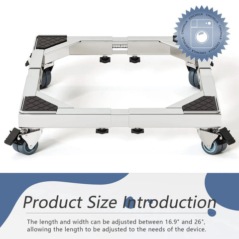 Heavy Duty All Stainless Steel Mobile Fridge Stand Base With Wheels For Washer Refrigerator And Dryer Adjustable Dolly