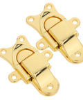 Chic 2pcs Retro Golden Duckbill Toggle Latches Fit Any Wooden Chest Or Toolbox With Stunning Zinc Alloy Finish For Vintage Decor And Secure Fastening, gold zinc alloy