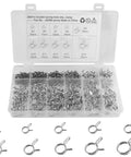 250 Piece Double Wire Fuel Line Hose Clip Assortment Kit For Motorcycle And ATV 5 To 14 Millimeter Spring Clips Set