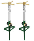 2 Pack Metal Lawn Sprinklers With Adjustable Telescoping Base 3 Arm Sprinkler 360 Degree Rotation High Rise Sprinkler For Big Yards