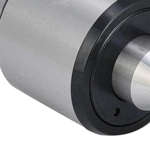 MT3 60° CNC live center, carbon steel body with black collar, front view