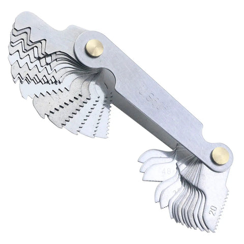 60 Degree Thread Pitch Gauge Set, 30 Pcs SAE Type Stainless Steel Screw Pitch Measuring Tool For Quick Internal And External Threads