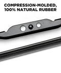 Compression-molded steel frame of Built Like A Tank All Weather Windshield Wiper Blades 18 Inch for durability and performance.