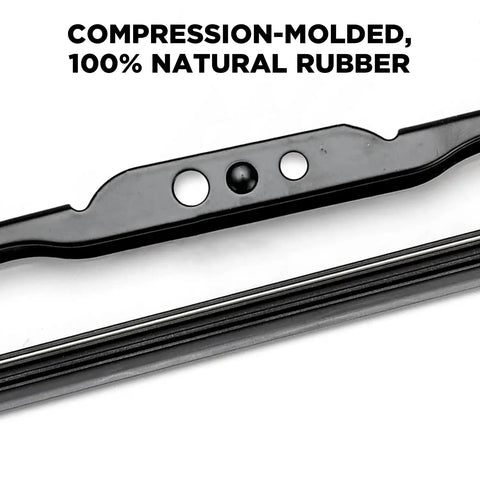 Compression-molded steel frame of Built Like A Tank All Weather Windshield Wiper Blades 18 Inch for durability and performance.
