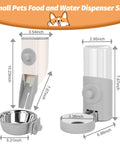 Size details for Heavy Duty Gravity Pet Feeder And Automatic Water Dispenser Set That Anchors Firmly To Cage Bars Blocks Spills And Keeps Kibble Dry.
