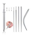 Piercing Taper Kit For Threadless And Internal Threaded Jewelry Changing Tools 20G 16G 18G Straight And Curved Tapers With Ball Grabber Tool