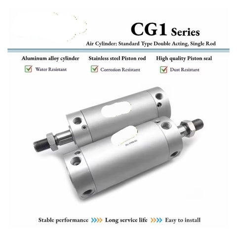 CG1 Series Air Cylinder For Industrial Automation Workhorse High Precision Pneumatic Cylinder Aluminum Alloy