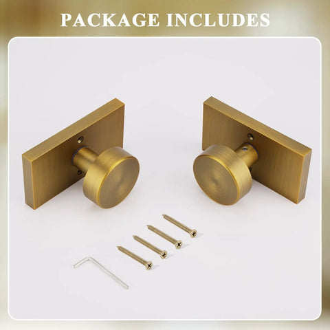 Package includes Antique Brass Dummy Door Knobs Interior Modern Vintage Square Door Handles For Bifold And Closet Doors