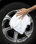 Reclaimed White Cotton Shop Rags 25 Lb Box, 18 Inch Towels, Bulk Cleaning Towels for Dusting Polishing Staining, Garage Or Workshop Use, 75 to 125 Towels used to clean car wheel