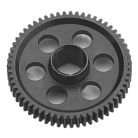 Beefy Steel Main Gear 0.5M 57T 59T RC Spur Gear for Arrma 1 By 18 Granite Grom Typhon, close-up of steel gear design