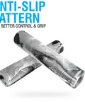 Grippy Flangeless Handlebar Grips For Flat Straight Bars And Scooters With 140 mm Non Slip Grip featuring anti-slip pattern