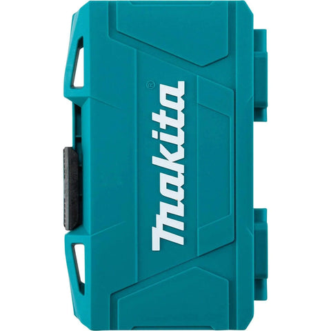 Makita E-01644 60-piece impact bit set in teal case, side view