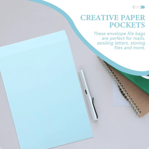 Thickened Self Adhesive Light Blue Envelope Mailing Bags 15 Pack with pen and notebooks for office use