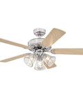 Newtown 42 Inch Indoor LED Ceiling Fan With Light Brushed Nickel Finished With Reversible Light Maple And Bird's Eye Maple Blades