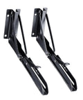 2 Pack Adjustable Triangle Folding Shelf Brackets Wall Mounted For DIY Home Bookshelf Table Bench Tools Tough Built To Last Black 8 Inch