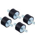 Heavy Duty M4 Rubber Anti Vibration Mounts Pro Grade Shock Absorbers for Air Compressor Pumps and Workshop Gear in black rubber.