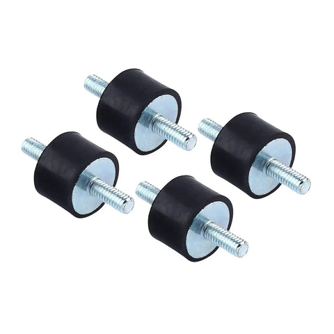 Heavy Duty M4 Rubber Anti Vibration Mounts Pro Grade Shock Absorbers for Air Compressor Pumps and Workshop Gear in black rubber.