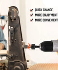 22 Piece Power Nut Driver Set For Impact Drill SAE And Metric Bits One Quarter Inch Hex Driver Keys in action on drill
