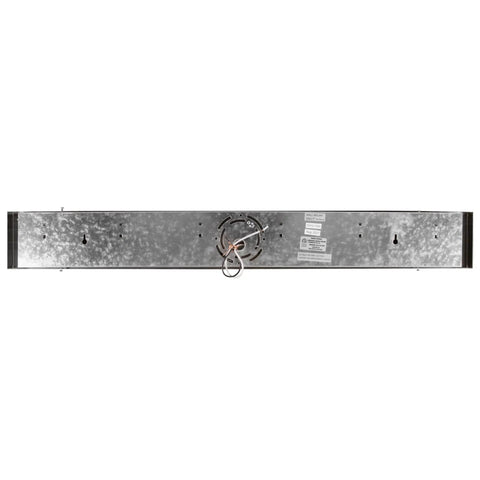Back view of Six Light Vanity Light Bar Dimmable Polished Chrome Boss Vibe, large backplate, horizontal mount, 36 inch
