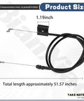 Engine Control Cable Replacement Part 302080049 for Power Smart Lawn Mower, approx 51.57 inches long and 1.19 inches wide