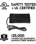12 Outlet Surge Protector Power Strip With 3420 Joules Of Surge Protection, 2 Coax Ports, Wall Mount Slots, black design.