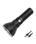 Catapult Pro SFT70 LED Flashlight Pocket Size Long Throw Beast Beam 1005m Range 2713 Lumens shown with USB C cable