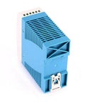 DIN Rail Power Supply 60 Watt 24 Volt 2.5 Amp Switching Regulator blue compact design with ventilation for PLC panels