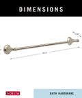 Dimensions of 24 Inch Brushed Nickel Towel Rack For Bathroom And Kitchen, No Fuss Easy Install Towel Bar That Helps Towels Dry Fast With Airflow.