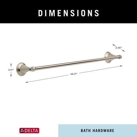 Dimensions of 24 Inch Brushed Nickel Towel Rack For Bathroom And Kitchen, No Fuss Easy Install Towel Bar That Helps Towels Dry Fast With Airflow.
