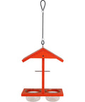 Durable Recycled Plastic Citrus Sampler Oriole Bird Feeder With Dual Sided Feeding 2 Removable Glass Dishes And Fruit Spikes.