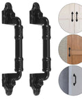 2 Pack Sliding Barn Door Handles No Drill Required Iron Alloy Gate Pull Handles for garages and cabinets.