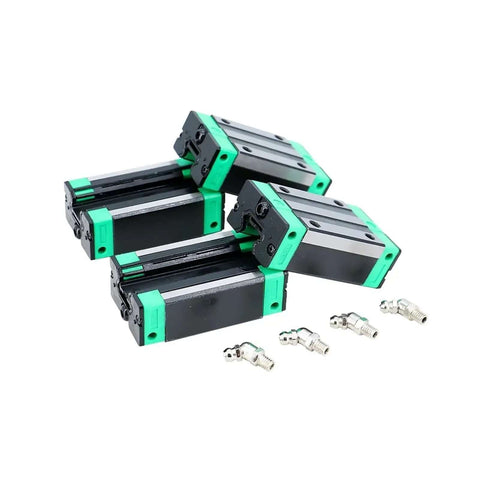 Smokin Hot High Precision Linear Guide Rail Kit With 4 Pcs Hgh Slides And Blocks For Smooth CNC And Router Motion Low Friction Durable Steel Build Easy Install No Gimmicks Here. 4 steel linear guide blocks with fittings