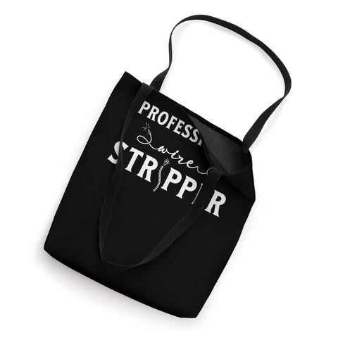Badass Wire Stripper Electrician Tote Bag For Blue Collar Wiring Jokes And Electrical Engineer Gift, black with graphic.