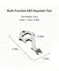 Dimensions of Stainless Steel Keychain Tool Pocket Multi Tool 6 Pack With Bottle Opener And Hex Wrench Cutouts detailed