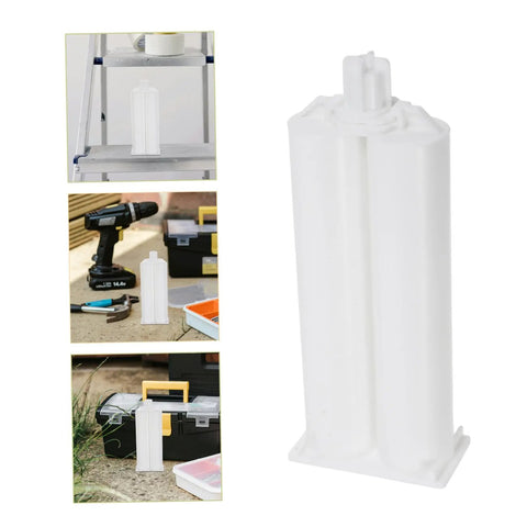 10 Pack Dual Component Epoxy Adhesive Cartridges With Precise Glue Dispensing For Industrial Jobs One To One Ratio White Tubes Portable Manual Applicator Ready Versatile Bonding For Plastic And Metal Repairs, white dual cartridge